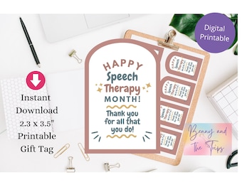Happy Speech Therapy Month Gift Tags