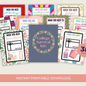 College Drop Off Gift! College Survival Kit Gift Card Book: DIY Printable Gift Card Book. College gift, Print ASAP! Buy a custom cover! image 2