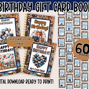 Birthday Gift Card Book, Editable Use When, Birthday Gift Card Holder, Milestone Birthday Gifts, Customize in Canva or Instant Download ASAP