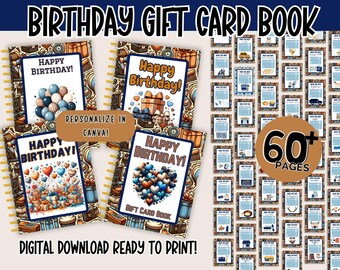Birthday Gift Card Book, Editable Use When, Birthday Gift Card Holder, Milestone Birthday Gifts, Customize in Canva or Instant Download ASAP
