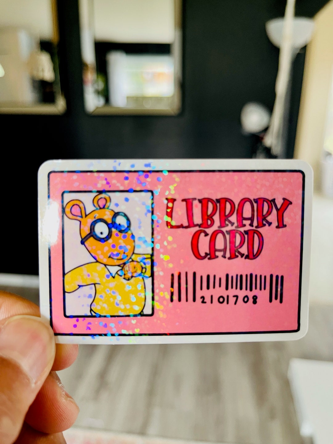 Arthur 2 Mini Library Card Holographic Sticker - Etsy