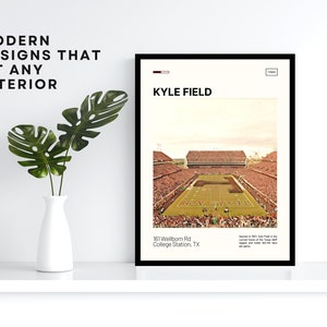 Kyle Field Print Texas A&M Aggies Poster NCAA Art NCAA Stadium Poster Digital Oil Painting Modern Art Digital Travel Art Print image 5