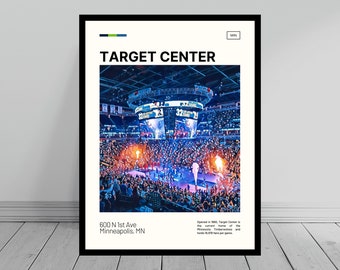 Target Center Print | Minnesota Timberwolves Poster | NBA Art | NBA Arena Poster | Digital Oil Painting | Modern Art | Digital Travel Print