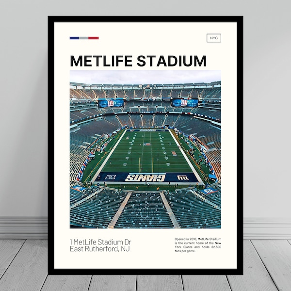 MetLife Stadium Print | New York Giants Poster | NFL Art | NFL Stadium Poster | Digital Oil Painting | Modern Art | Digital Travel Art Print
