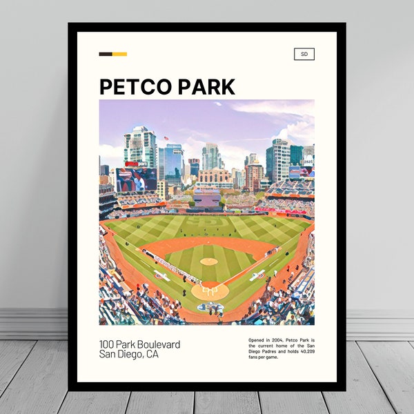 Petco Park Print | San Diego Padres Poster | Ballpark Art | MLB Stadium Poster | Digital Oil Painting | Modern Art | Digital Travel Print