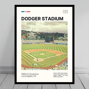 Dodger Stadium Print | Los Angeles Dodgers Poster | Ballpark Art | MLB Stadium Poster | Digital Oil Painting | Modern Art | Digital Travel