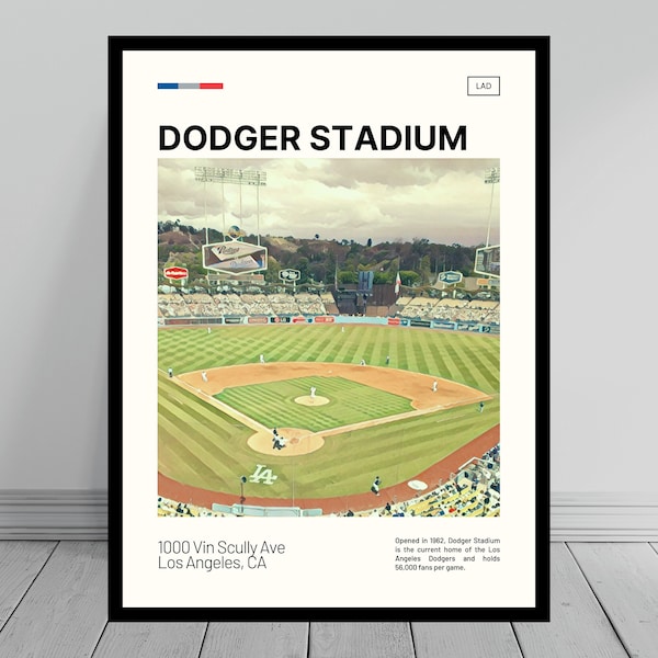 Dodger Stadium Print | Los Angeles Dodgers Poster | Ballpark Art | MLB Stadium Poster | Digital Oil Painting | Modern Art | Digital Travel