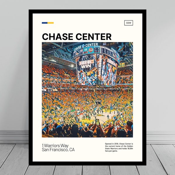 Chase Center Print | Golden State Warriors Poster | NBA Art | NBA Arena Poster | Digital Oil Painting | Modern Art | Digital Travel Print