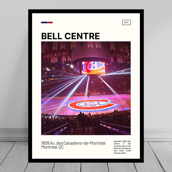 Bell Centre Print | Montreal Canadiens Poster | NHL Art | NHL Arena Poster | Digital Oil Painting | Modern Art | Digital Travel Art Print