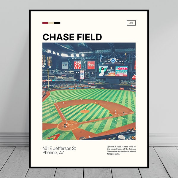 Chase Field Print | Arizona Diamondbacks Poster | Ballpark Art | MLB Stadium Poster | Digital Oil Painting | Modern Art | Digital Travel Art