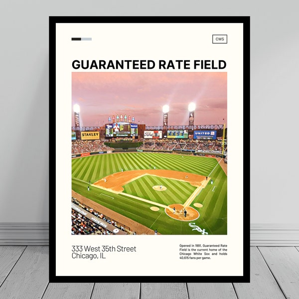 Guaranteed Rate Field Print | Chicago White Sox Poster | Ballpark Art | MLB Stadium Poster | Digital Oil Painting | Modern Art | Travel