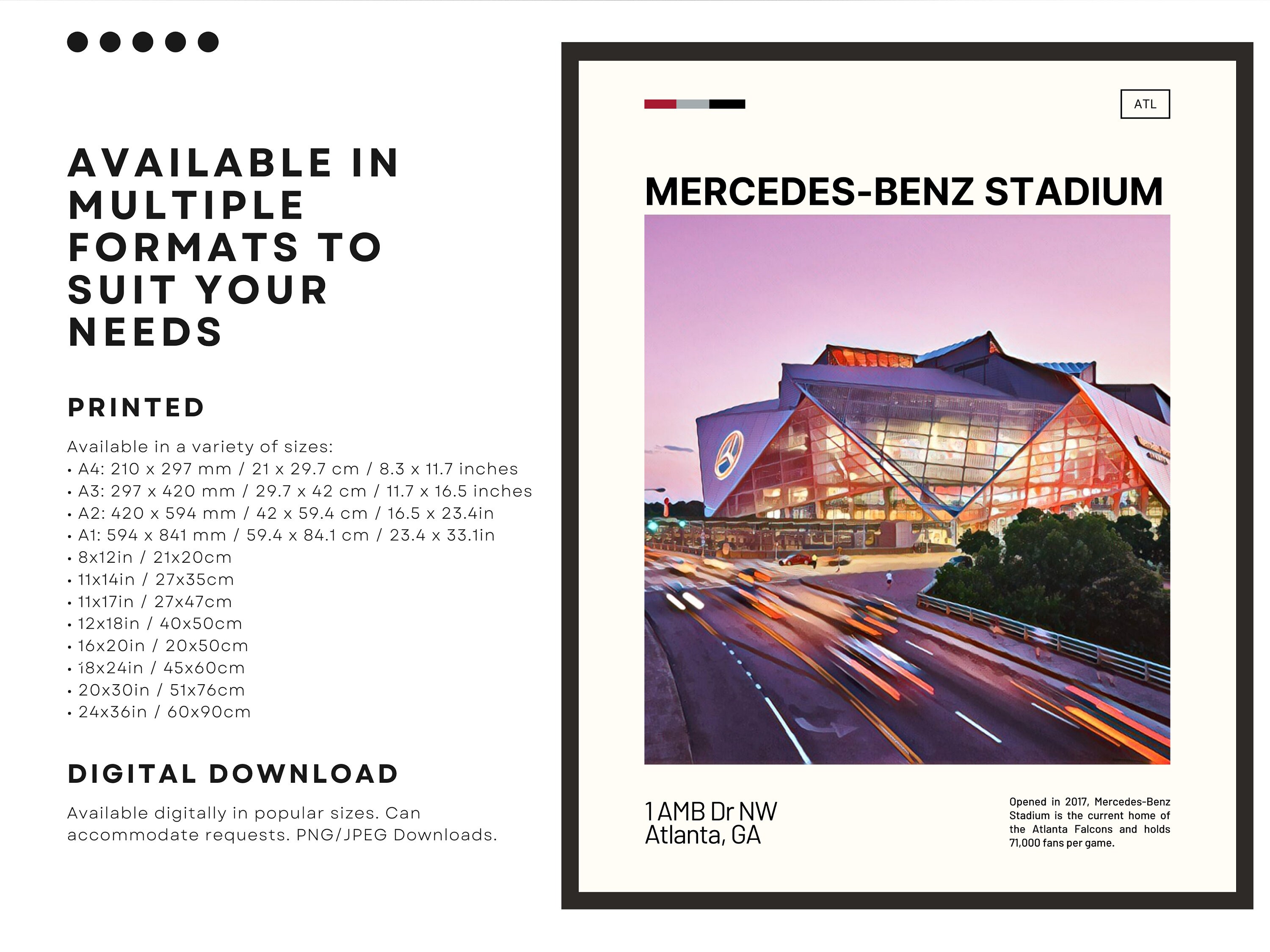 Mercedes-benz Stadium Print Atlanta Falcons Poster NFL Art - Etsy