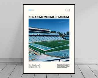 Kenan Memorial Stadium Poster | North Carolina Tar Heels Poster | NCAA Stadium Poster | Digitales Ölgemälde | Moderne Kunst | Digitaler Kunstdruck