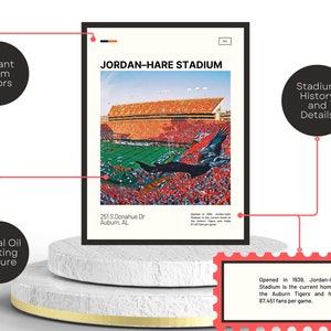 JordanHare Stadium Print Auburn Tigers Poster NCAA Art CFB Stadium Poster Digital Oil Painting Modern Art Digital Travel Print image 2