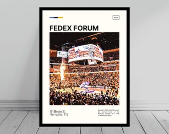 FedEx Forum Print | Memphis Grizzlies Poster | NBA Art | NBA Arena Poster | Digital Oil Painting | Modern Art | Digital Travel Art Print