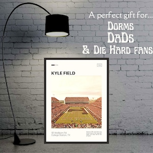 Kyle Field Print Texas A&M Aggies Poster NCAA Art NCAA Stadium Poster Digital Oil Painting Modern Art Digital Travel Art Print image 4