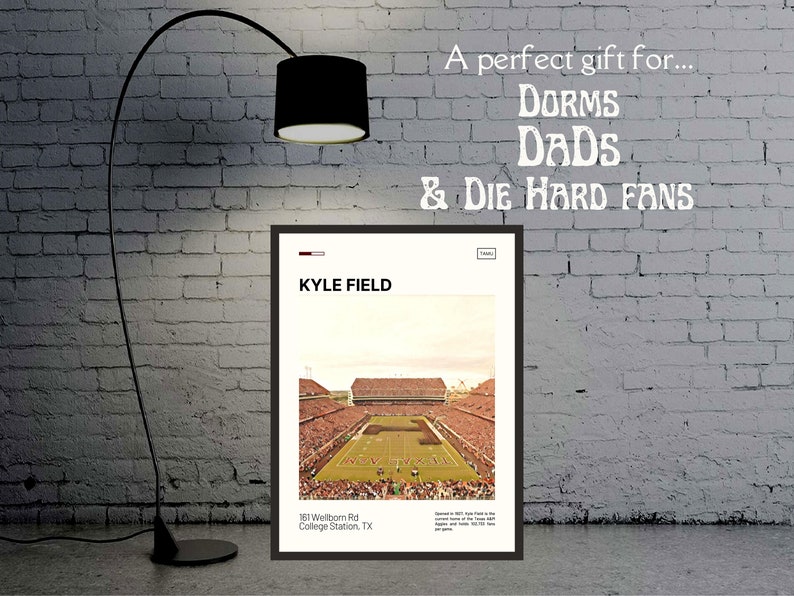 Kyle Field Print Texas A&M Aggies Poster NCAA Art NCAA Stadium Poster Digital Oil Painting Modern Art Digital Travel Art Print image 4