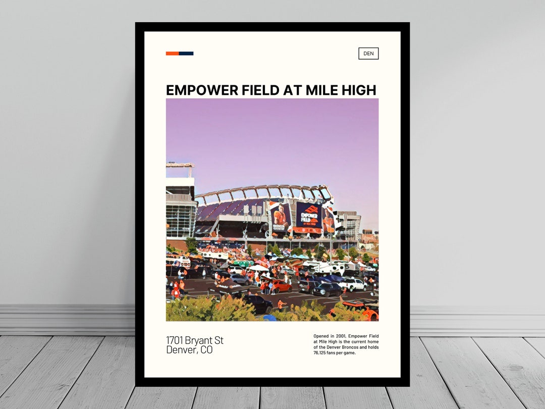 Empower Field at Mile High Stadium Print Denver Broncos Poster NFL Art