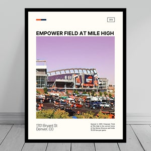 Empower Field at Mile High Stadium Print | Denver Broncos Poster | NFL Art | NFL Stadium Poster | Digital Oil Painting | Modern Art Print