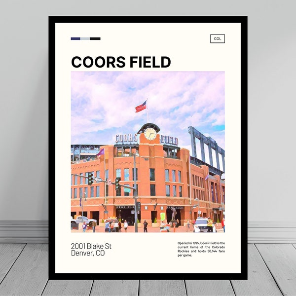 Coors Field Print | Colorado Rockies Poster | MLB Art | MLB Stadium Poster | Digital Oil Painting | Modern Art | Digital Travel Print