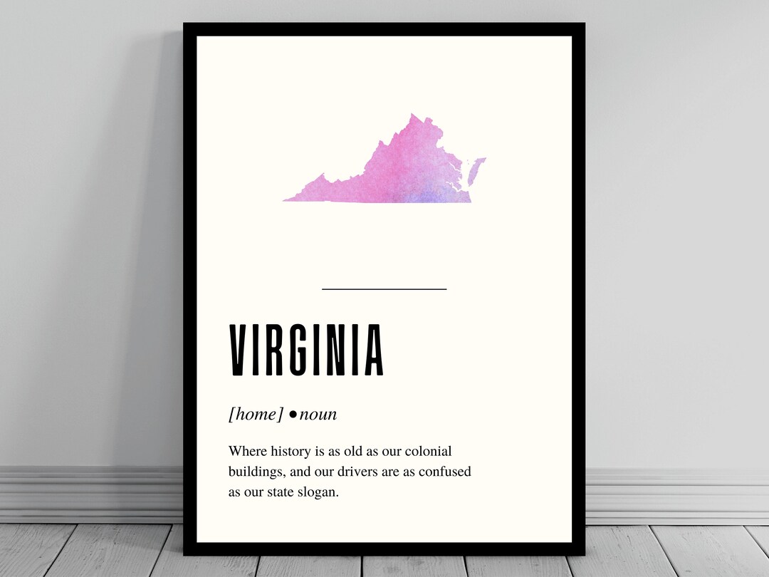 Funny Virginia Definition Print Virginia Poster Minimalist Etsy