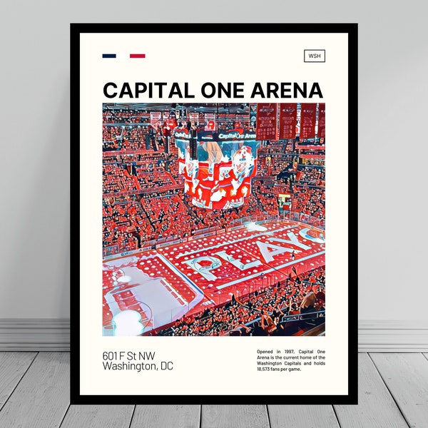 Capital One Arena Print | Washington Capitals Poster | NHL Art | NHL Arena Poster | Digital Oil Painting | Modern Art | Digital Travel Print