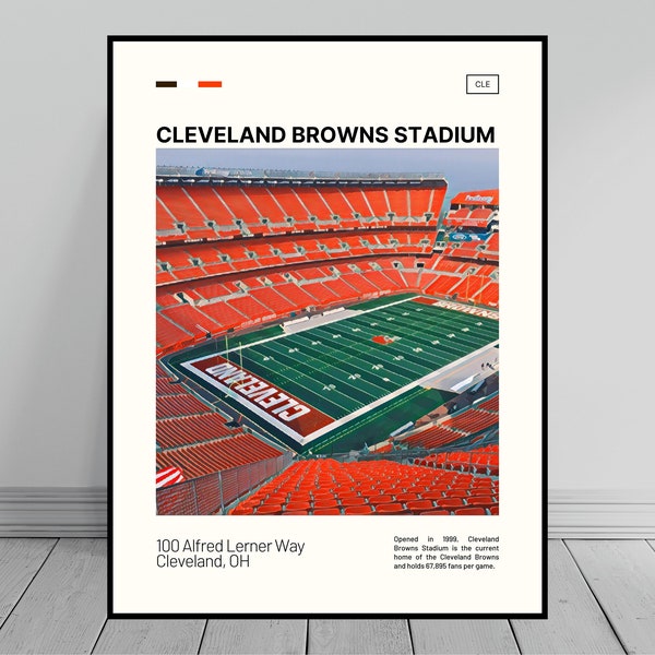 Cleveland Browns Stadium Print | Cleveland Browns Poster | NFL Art | NFL Stadium Poster | Digital Oil Painting | Modern Art | Digital Art