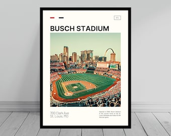 Busch Stadium Vintage Baseball Field Print Blueprint Photo 