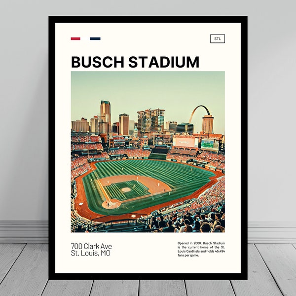 Busch Stadium Print | St. Louis Cardinals Poster | Ballpark Art | MLB Stadium Poster | Digital Oil Painting | Modern Art | Digital Travel