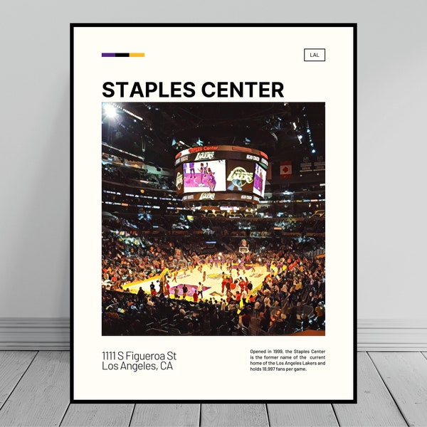 Staples Center Print | Los Angeles Lakers Poster | NBA Art | NBA Arena Poster | Digital Oil Painting | Modern Art | Digital Travel Print