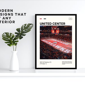 United Center Print Chicago Blackhawks Poster NHL Art NHL Arena Poster Digital Oil Painting Modern Art Digital Travel Art Print Bild 5