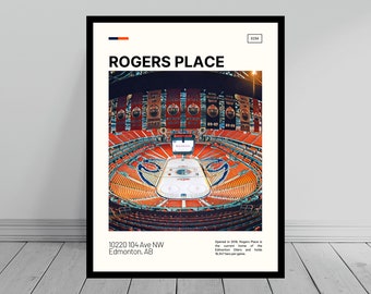 Rogers Place Print | Edmonton Oilers Poster | NHL Art | NHL Arena Poster | Digital Oil Painting | Modern Art | Digital Travel Art Print
