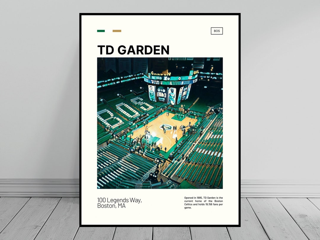 TD Garden Print Boston Celtics Poster Pregame NBA Art NBA Arena Poster Digital Oil Painting ...