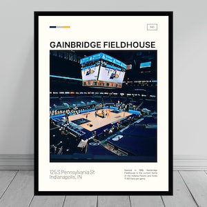 Gainbridge Fieldhouse Print | Indiana Pacers Poster | NBA Art | NBA Arena Poster | Digital Oil Painting | Modern Art | Digital Travel Print