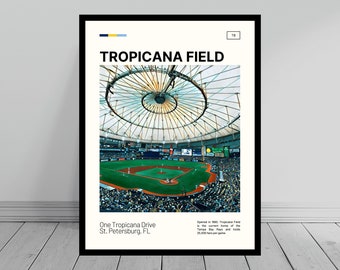 Tropicana Field Print | Tampa Bay Rays Poster | Ballpark Art | MLB Stadium Poster | Digital Oil Painting | Modern Art | Digital Travel Print