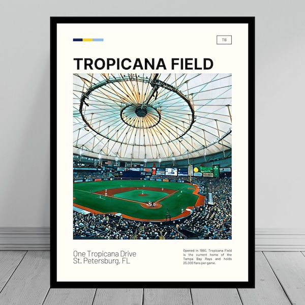 Tropicana Field Print | Tampa Bay Rays Poster | Ballpark Art | MLB Stadium Poster | Digital Oil Painting | Modern Art | Digital Travel Print