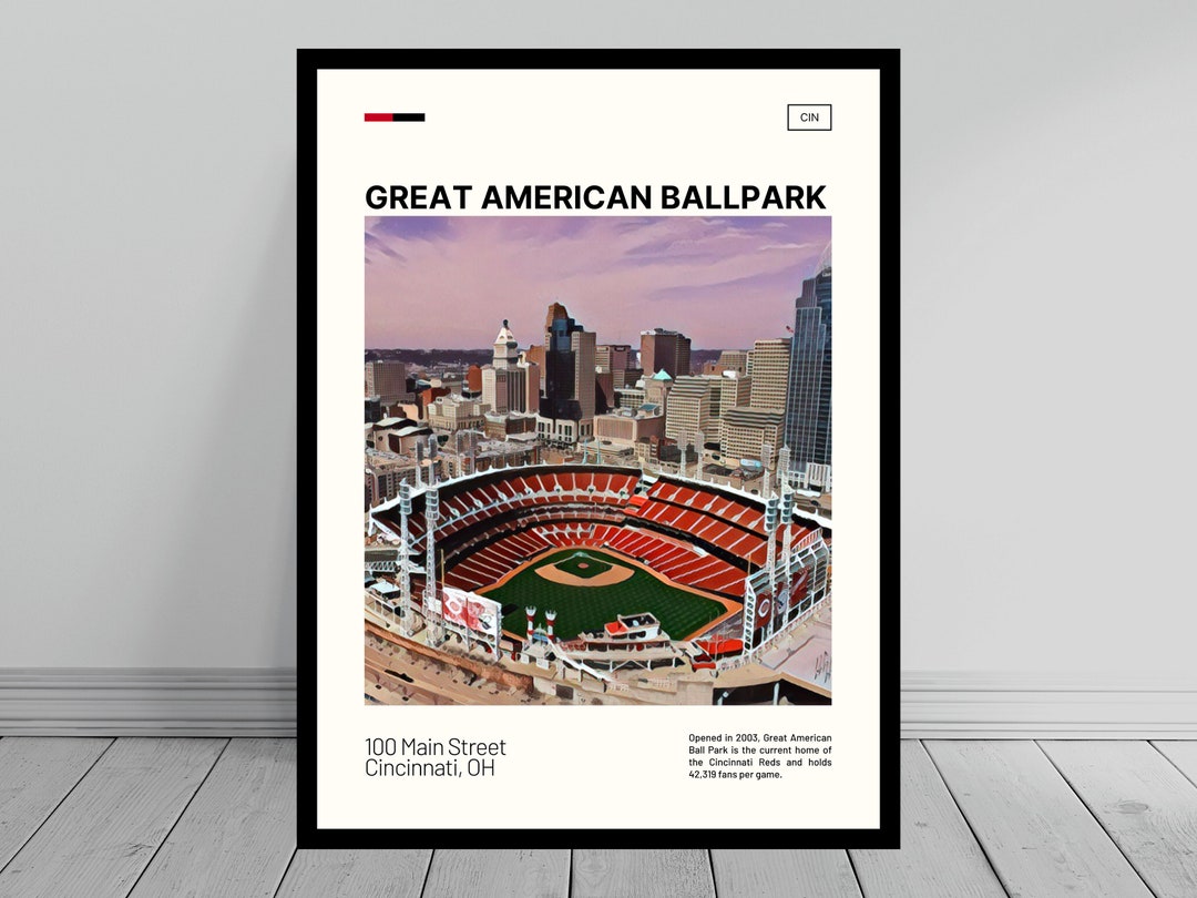 Great American Ball Park Print Cincinnati Reds Poster Ballpark Art MLB
