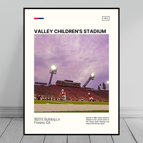 Valley Children's Stadium Print | Fresno State Bulldogs Poster | NCAA Stadium Poster | Digital Oil Painting | Modern Art | Digital Art Print