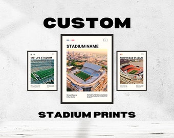 Custom Football Stadium Print | Personalized Football Poster | NCAA Football & NFL Football Arena Poster | Digital Painting | Sports Gift