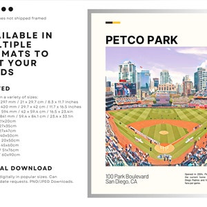 Petco Park Print San Diego Padres Poster Ballpark Art MLB Stadium ...