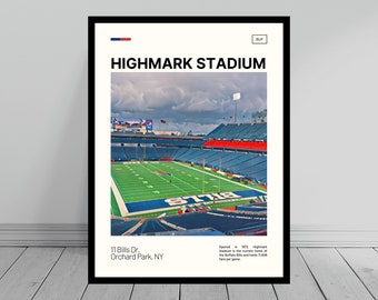 Highmark Stadium Print | Buffalo Bills Poster | NFL Art | NFL Stadium Poster | Digital Oil Painting | Modern Art | Digital Travel Art Print