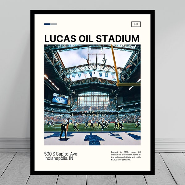 Lucas Oil Stadium Print | Indianapolis Colts Poster | NFL Art | NFL Stadium Poster | Digital Oil Painting | Modern Art | Digital Travel Art