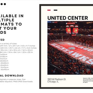 United Center Print Chicago Blackhawks Poster NHL Art NHL Arena Poster Digital Oil Painting Modern Art Digital Travel Art Print Bild 3