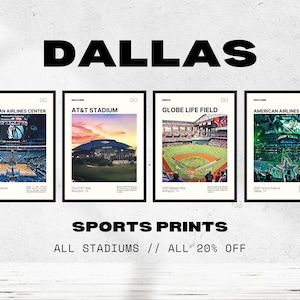 Dallas Stadium Digital Print Bundle | AT&T Stadium | American Airlines | Globe Life | Oil Paint | Mavericks | Stars | Rangers | Cowboys