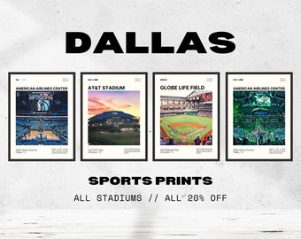 Dallas Stadium Digital Print Bundle | AT&T Stadium | American Airlines | Globe Life | Oil Paint | Mavericks | Stars | Rangers | Cowboys