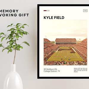 Kyle Field Print Texas A&M Aggies Poster NCAA Art NCAA Stadium Poster Digital Oil Painting Modern Art Digital Travel Art Print image 6