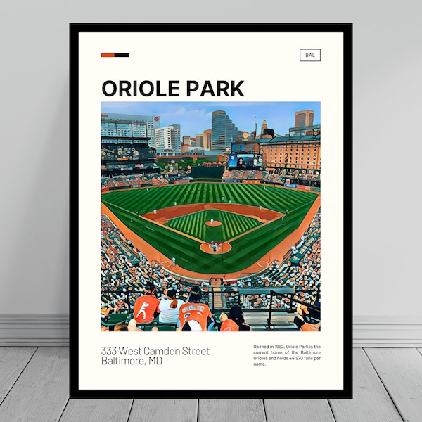 Oriole Park at Camden Yards Print | Baltimore Orioles Poster | Ballpark Art | MLB Stadium Poster | Digital Oil Painting | Modern Art Print