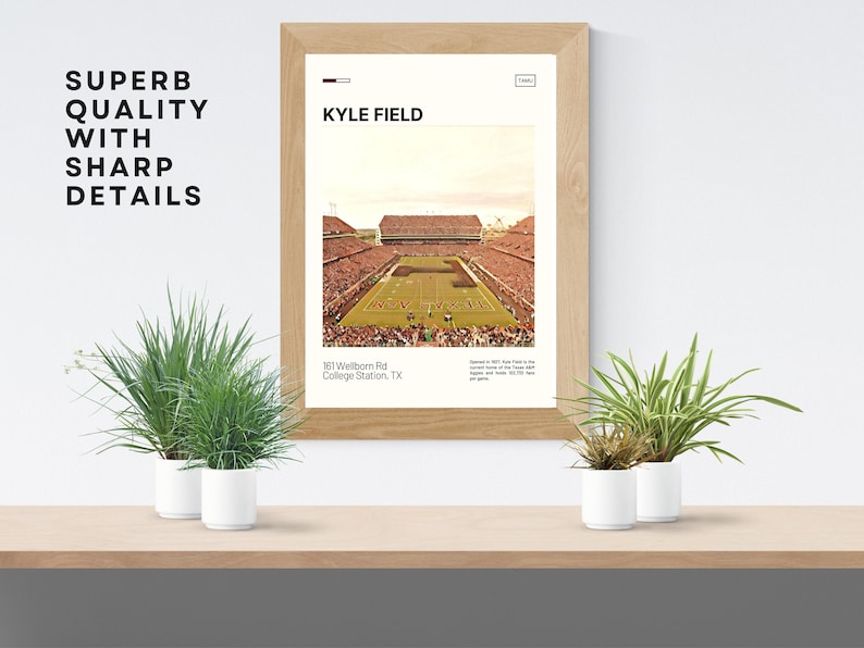 Kyle Field Print Texas A&M Aggies Poster NCAA Art NCAA Stadium Poster Digital Oil Painting Modern Art Digital Travel Art Print image 7