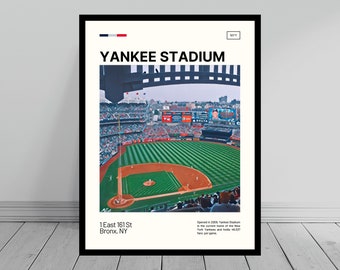 Yankee Stadium Print | New York Yankees Poster | Ballpark Art | MLB Stadium Poster | Digital Oil Painting | Modern Art | Travel Art Print