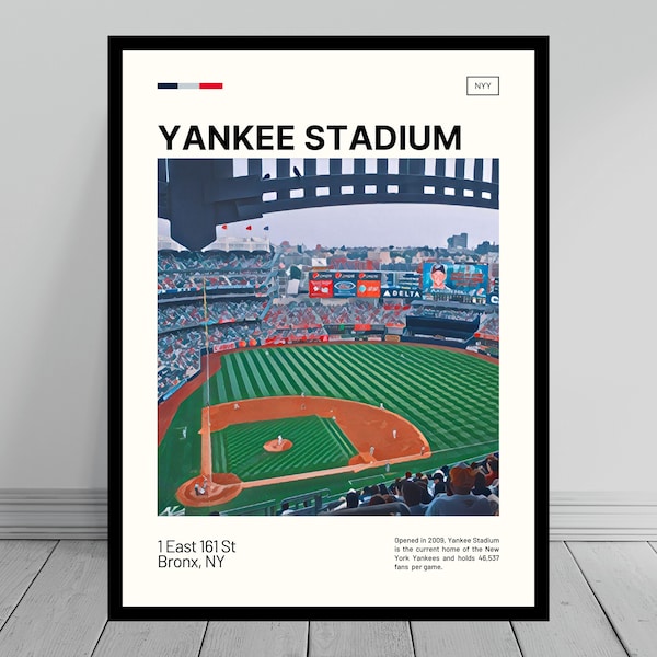 Yankee Stadium Print | New York Yankees Poster | Ballpark Art | MLB Stadium Poster | Digital Oil Painting | Modern Art | Travel Art Print